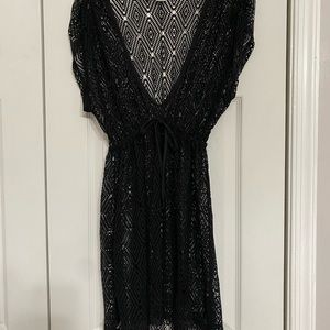 Arizona Jean Company Swim suit cover-up. Black mesh, S.